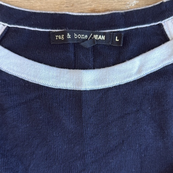 Rag & Bone, Lexie Colorblocked, Dark Navy & White Cut Out, 3/4 Sleeve’s. Large - Picture 15 of 15